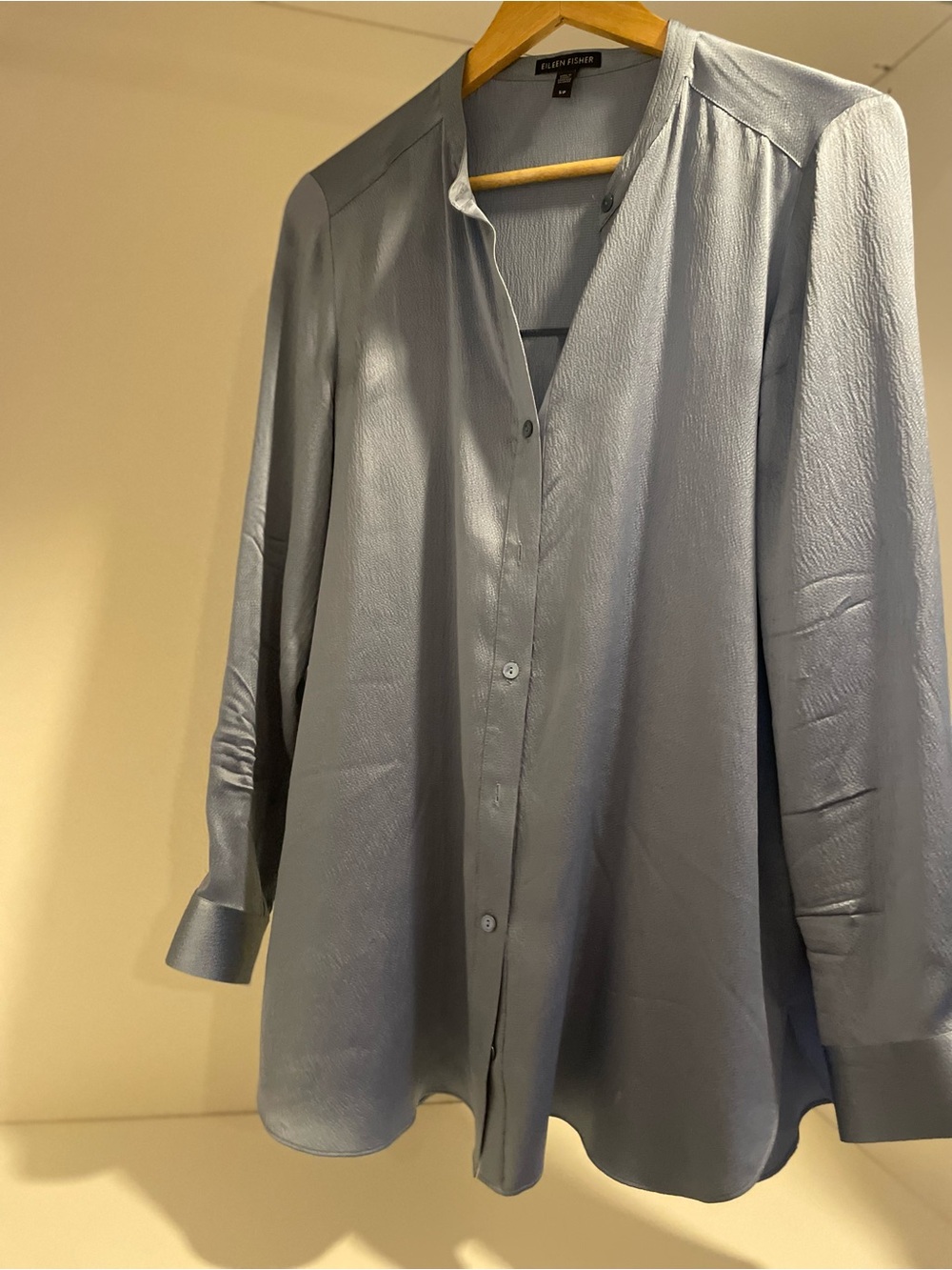 Eileen Fisher Soft Slate Blue Button-Down Shirt